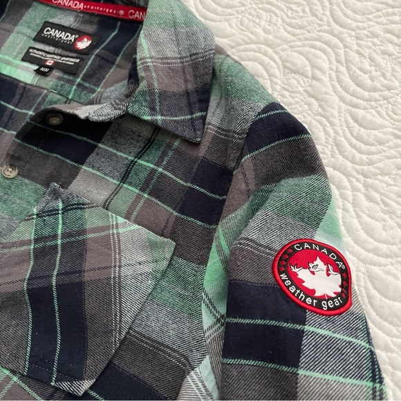 CANADA Weathergear Long Sleeved Shirt 100% Cotton Flannel Shirt Size MM - Picture 6 of 16